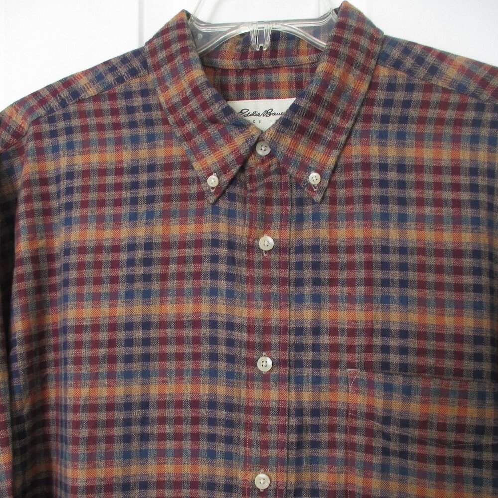 Eddie Bauer Mens L/S Cotton Flannel Button-down Shirt NWOT - Size 18/37 or XXL